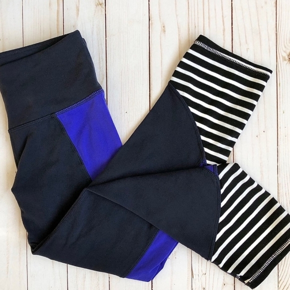 ATHLETA CROPPED COLOR BLOCK CAPRIS.  S - Picture 2 of 6